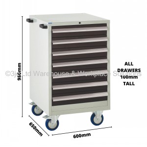 Euroslide Storage Cabinet Mobile 7 Drawers